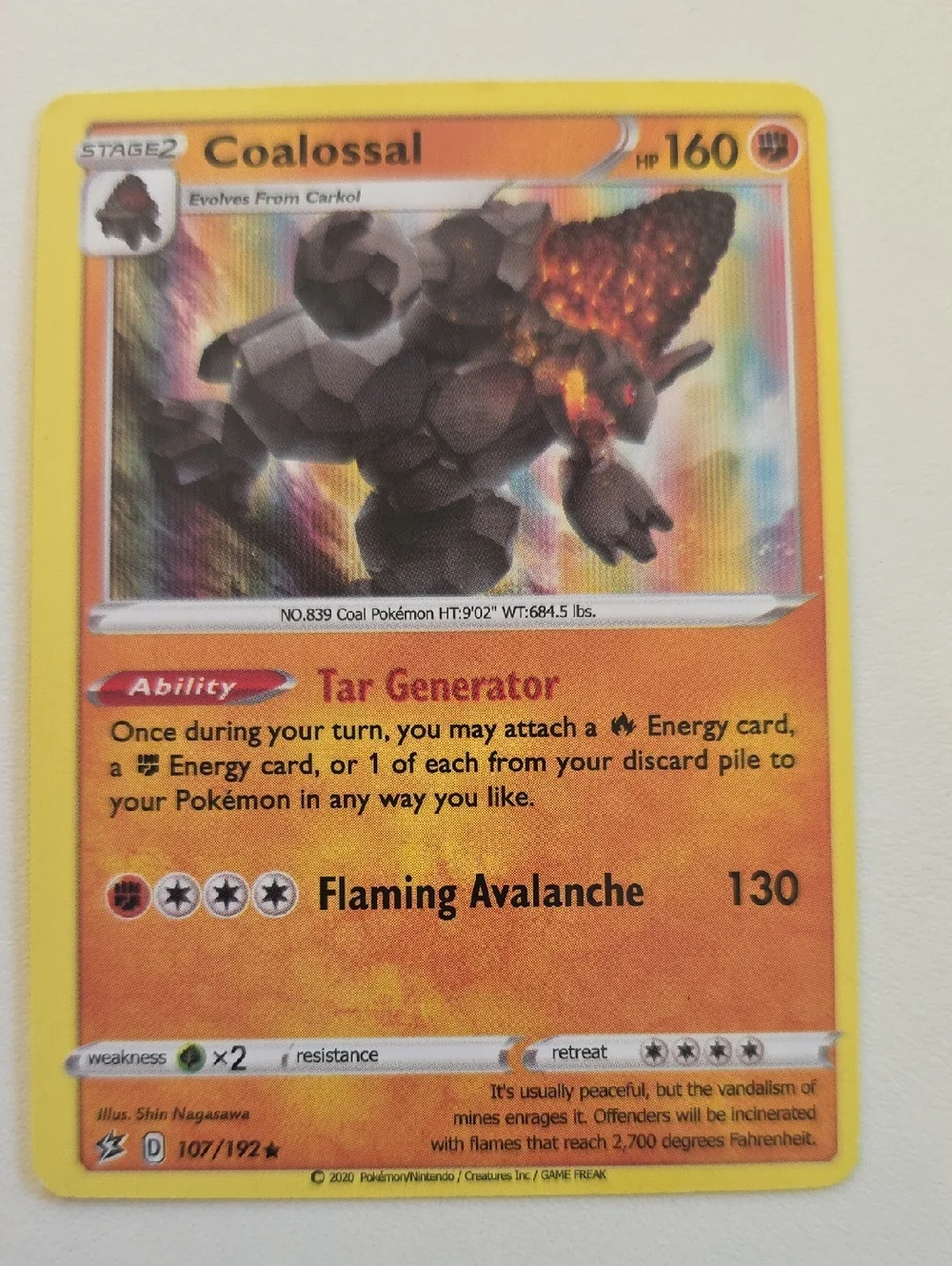 Pokemon Rolycoly, Carkol, And Coalossal Cards